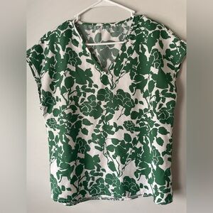 Green Floral Women's Top
